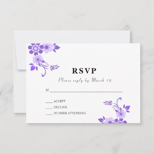 Floral Violet RSVP Card