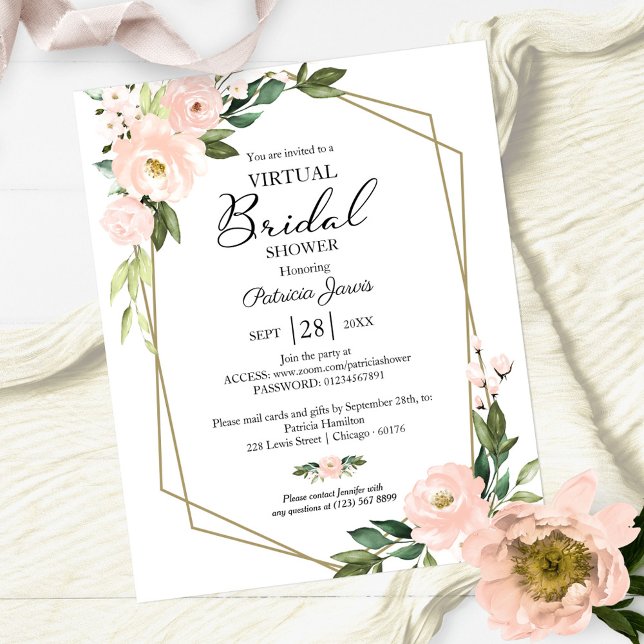 Floral Virtual Bridal Shower Budget Invitation (Creator Uploaded)