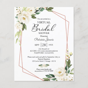 Floral Virtual Bridal Shower Budget Invitation