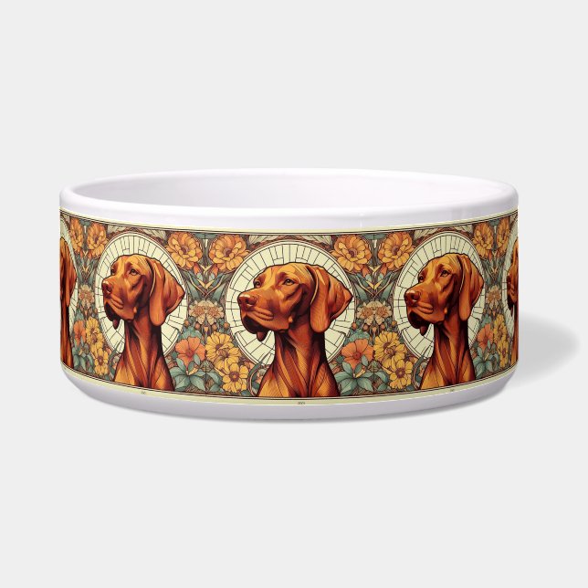 Floral Vizsla Bowl (Front)