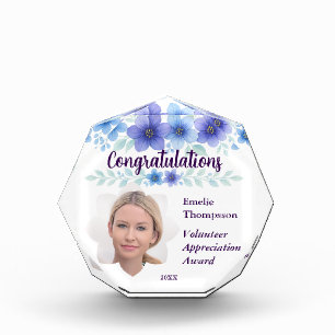 Floral Volunteer Appreciation Award Keepsake Photo