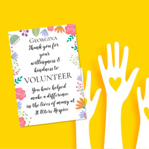 floral volunteer appreciation week thank you  card