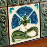Floral Wall Decor Art Nouveau Vintage Deco Ceramic Tile<br><div class="desc">Welcome to CreaTile! Here you will find handmade tile designs that I have personally crafted and vintage ceramic and porcelain clay tiles, whether stained or natural. I love to design tile and ceramic products, hoping to give you a way to transform your home into something you enjoy visiting again and...</div>