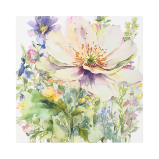 Floral wall hanging. metal print