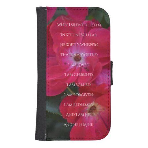 Floral Wallet Case with Christian Poem
