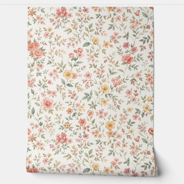 Floral wallpaper (Unrolling)