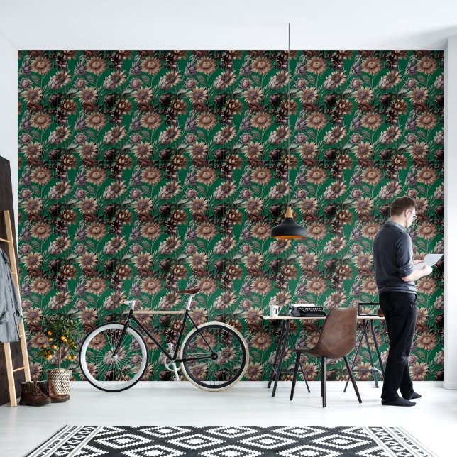 floral  wallpaper  (Living Room)
