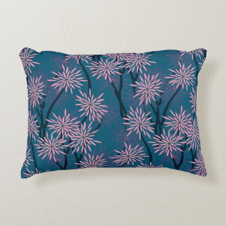 Floral wallpaper: Asian navy blue, pink. Accent Pillow