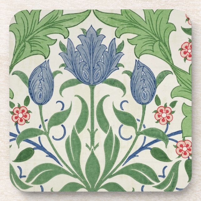 Floral wallpaper design beverage coaster (Front)