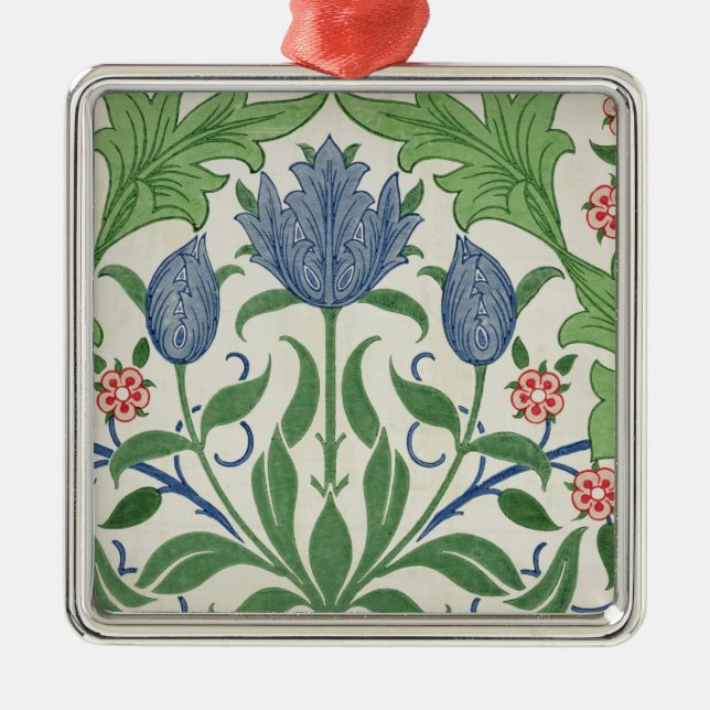 Floral wallpaper design metal ornament (Front)