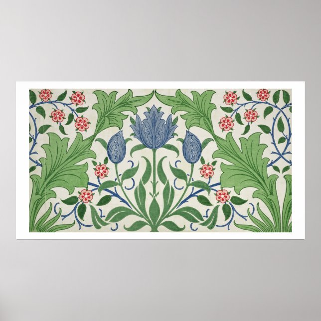 Floral wallpaper design poster (Front)