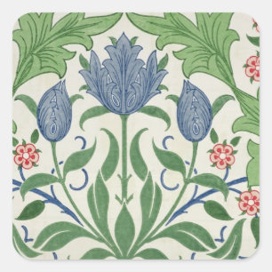 Floral wallpaper design square sticker