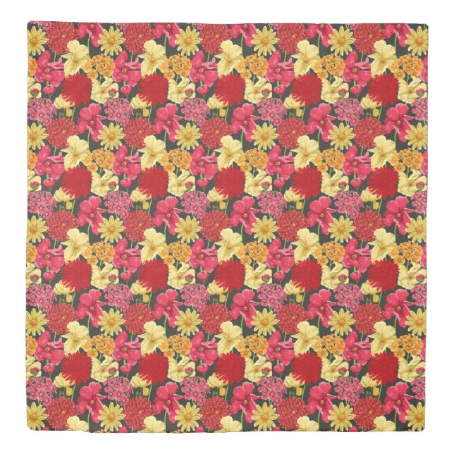 Floral wallpaper in watercolor style duvet cover (Front)