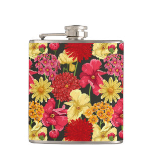 Floral wallpaper in watercolor style flask