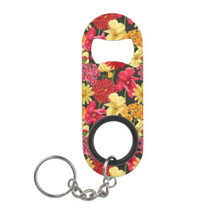 Floral wallpaper in watercolor style keychain bottle opener