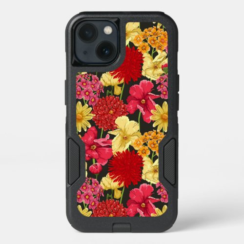 Floral wallpaper in watercolor style iPhone 13 case