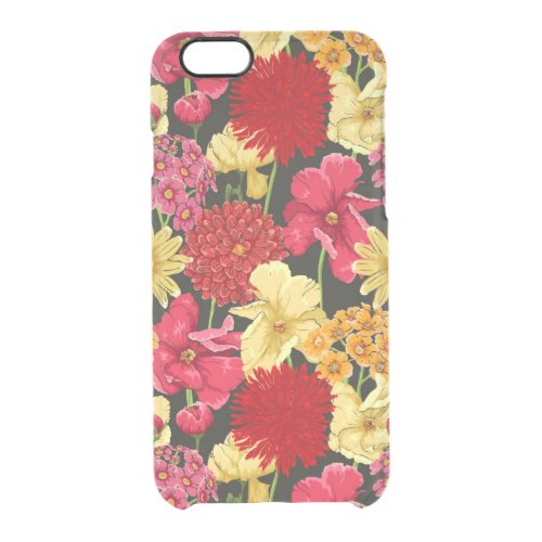 Floral wallpaper in watercolor style clear iPhone 66S case