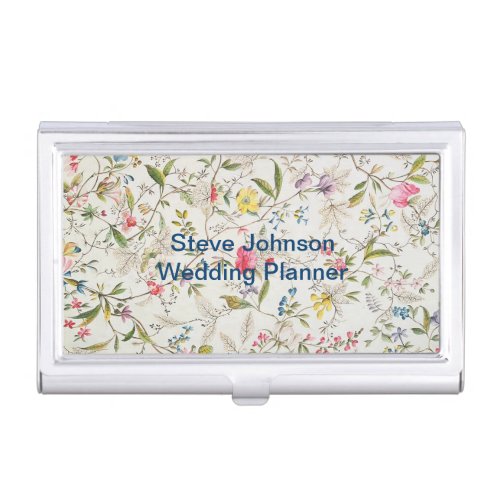 Floral Wallpaper Pattern Business Card Case