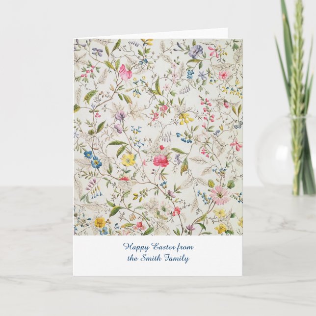 Floral Wallpaper Pattern Holiday Card (Front)