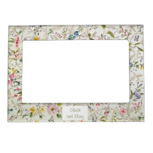 Floral Wallpaper Pattern Magnetic Picture Frame