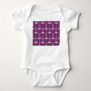 Floral Wallpaper Pink Violet Design Baby Bodysuit