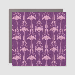 Floral Wallpaper Pink Violet Design Car Magnet