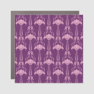 Floral Wallpaper Pink Violet Design Car Magnet