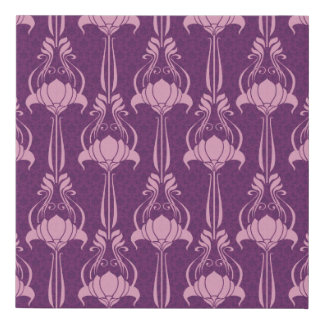 Floral Wallpaper Pink Violet Design Faux Canvas Print