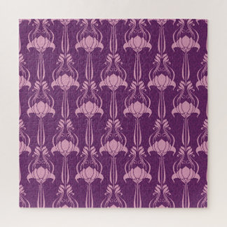 Floral Wallpaper Pink Violet Design Jigsaw Puzzle