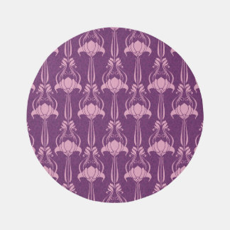 Floral Wallpaper Pink Violet Design Rug