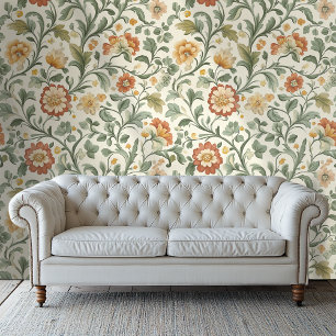 Floral Wallpaper Vintage Style Light Academia