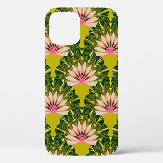floral wallpaper with stylized lotus scales in pin Case-Mate iPhone case (Back)