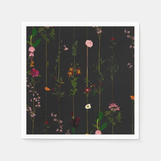 Floral Wallroll - Dark Napkins (Front)