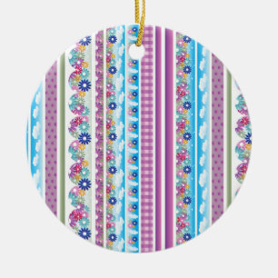 FLORAL WASHI TAPE CERAMIC ORNAMENT