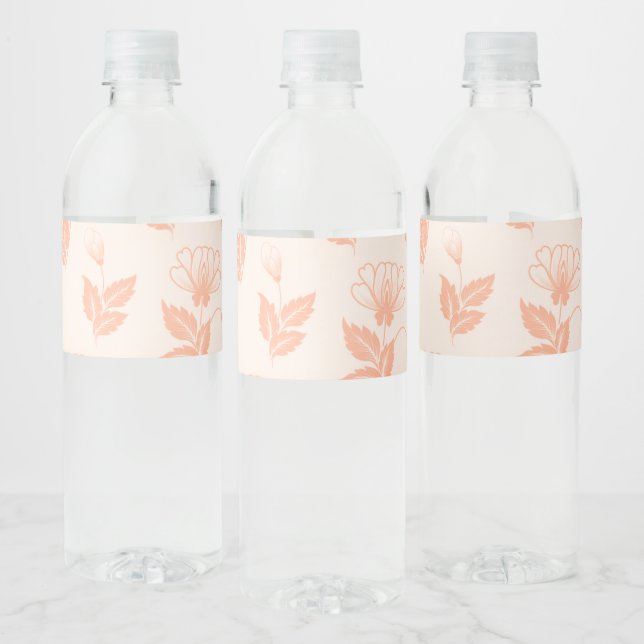 Floral  Water Bottle Label  (Bottles)