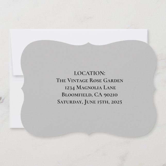 Floral Water colour red and white flowers Wedding Note Card (Back)