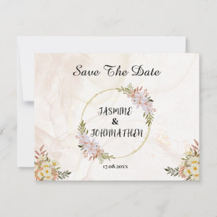 Floral Water colour red and white flowers Wedding Note Card