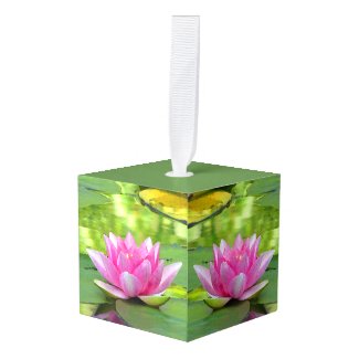 Floral Water Lily Lotus Flower Cube Ornament