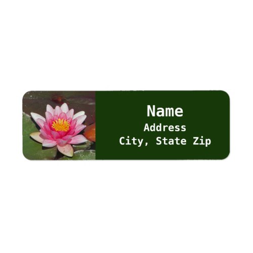 Floral Water Lily Photo Beautiful Pink Flower Label