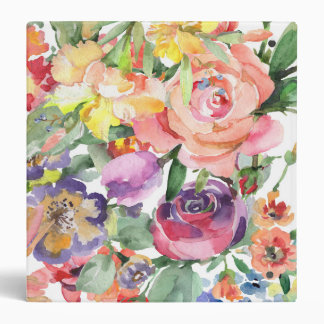 FLORAL WATERCOLOR 3 RING BINDER