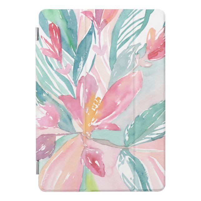 Floral Watercolor Abstract Art Custom iPad Cover (Front)