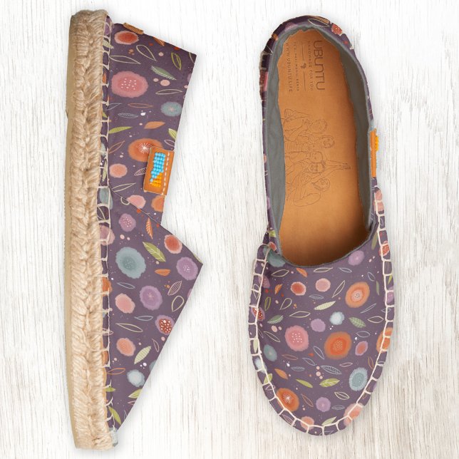 Floral Watercolor Abstract Purple Espadrilles (Watercolor floral abstract purple espadrille shoes)