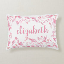 floral watercolor accent pillow