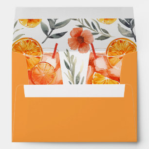 Floral Watercolor Aperol Spritz Bridal Shower Envelope