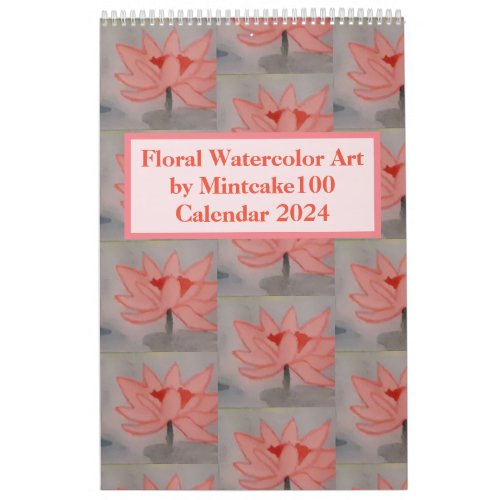 Floral Watercolor Art by MintCake100 Calendar 2024