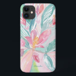 Floral Watercolor Art Custom Phone case<br><div class="desc">Protect your phone with this unique watercolor art case. This design features a beautiful hand-painted watercolor floral art. You can personalize the text with your name or initials. ©2020 Eun Mi Kim</div>