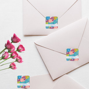 Floral Watercolor Art Deco Vintage Bridal Shower Square Sticker