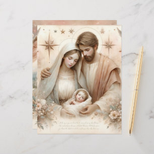 Floral Watercolor Baby Jesus  Scrapbook Paper