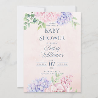 Floral Watercolor Baby Shower Invitation