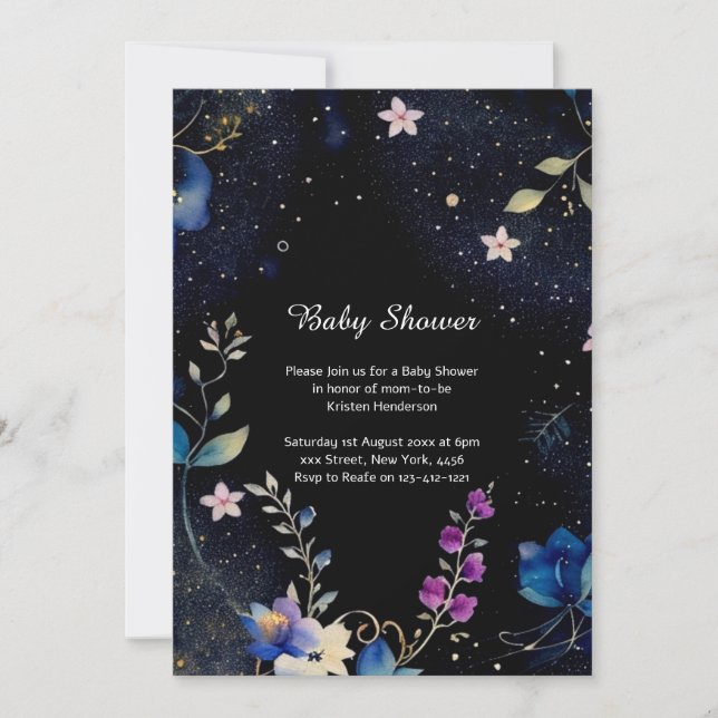 Floral Watercolor Baby Shower Invitation (Front)